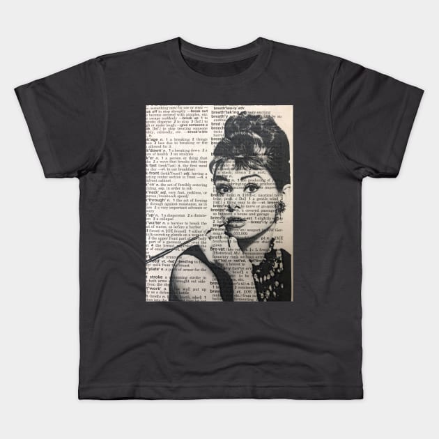 Audrey on Dictionary Page Kids T-Shirt by TheBookTreeFairy